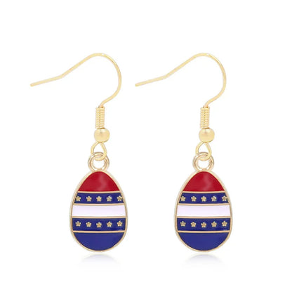 Wholesale Jewelry 1 Pair Ethnic Style American Flag Alloy Hoop Earrings Ear Hook