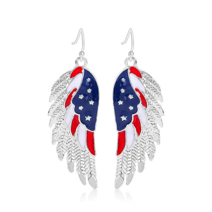 Wholesale Jewelry 1 Pair Ethnic Style American Flag Alloy Hoop Earrings Ear Hook