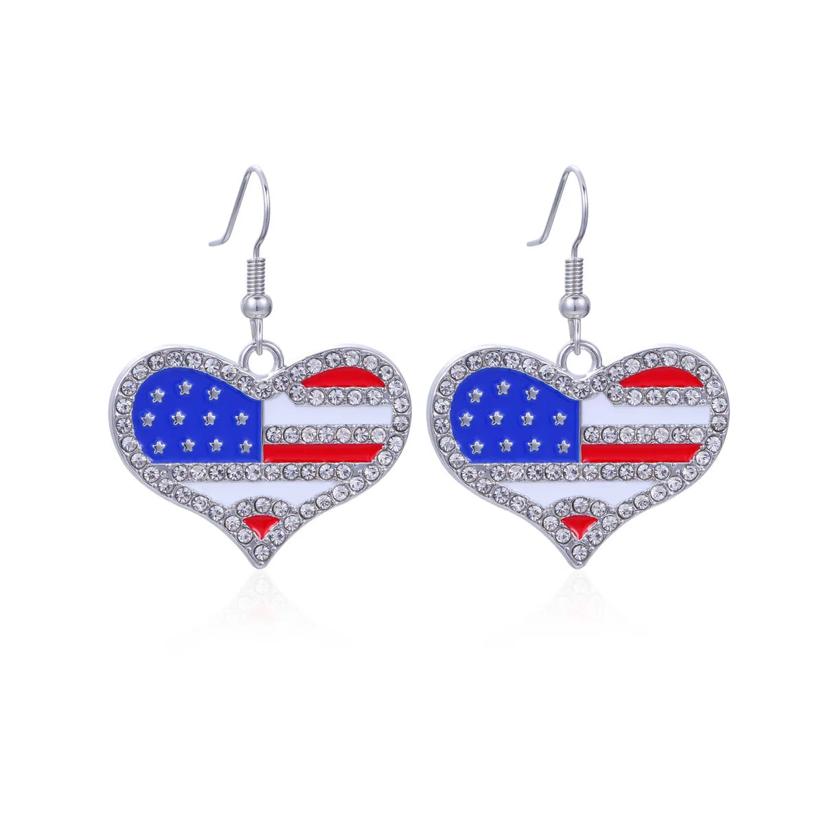 Wholesale Jewelry 1 Pair Ethnic Style American Flag Alloy Hoop Earrings Ear Hook