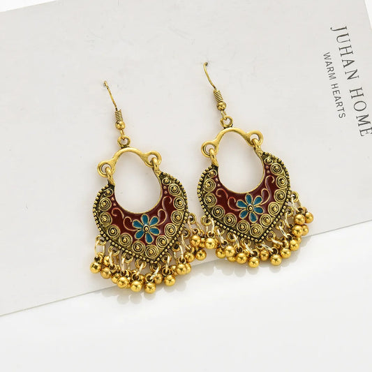 Wholesale Jewelry 1 Pair Ethnic Style Flower Alloy Drop Earrings