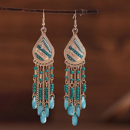 Wholesale Jewelry 1 Pair Ethnic Style Water Droplets Alloy Drop Earrings