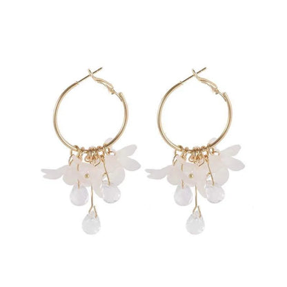 Wholesale Jewelry 1 Pair Exaggerated Flower Alloy Drop Earrings