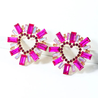 Wholesale Jewelry 1 Pair Glam Heart Shape Alloy Artificial Gemstones Ear Studs