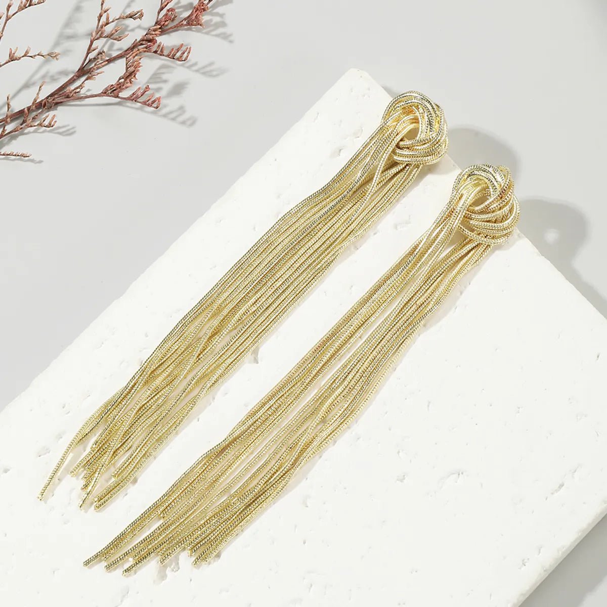 1 Pair Ins Style Tassel Knot Alloy Drop Earrings