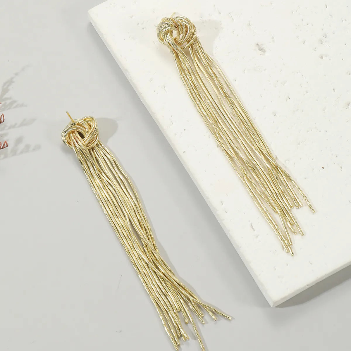 1 Pair Ins Style Tassel Knot Alloy Drop Earrings