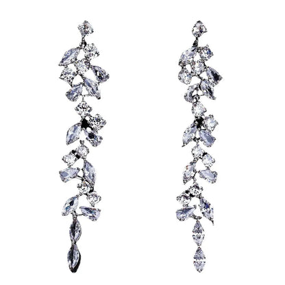 Wholesale Jewelry 1 Pair Luxurious Water Droplets Alloy Zircon Drop Earrings