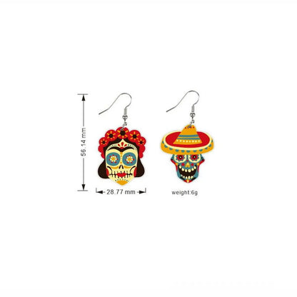 Wholesale Jewelry 1 Pair Novelty Cactus Star Skull Arylic Drop Earrings