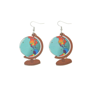 Wholesale Jewelry 1 Pair Novelty Earth Wood Drop Earrings