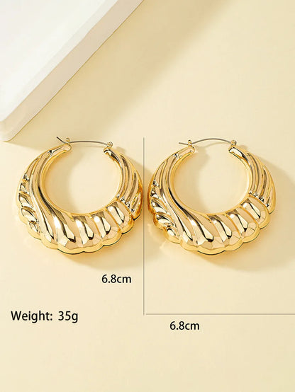 Wholesale Jewelry 1 Pair Retro Circle Alloy Hoop Earrings