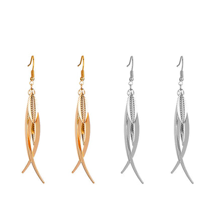 Wholesale Jewelry 1 Pair Retro Ethnic Style Leaf Leaves Alloy Gold Plated Silver Plated Drop Earrings