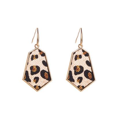 Wholesale Jewelry 1 Pair Retro Geometric Alloy Artificial Leather Gold Plated Drop Earrings