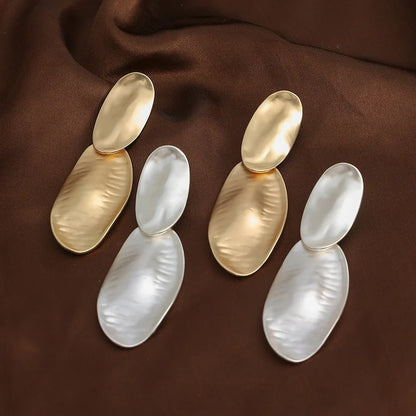 Wholesale Jewelry 1 Pair Retro Oval Alloy Ear Studs