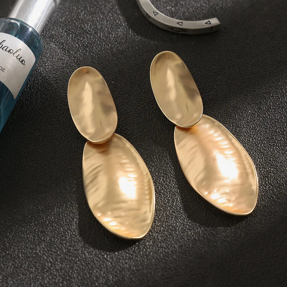 Wholesale Jewelry 1 Pair Retro Oval Alloy Ear Studs