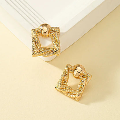 Wholesale Jewelry 1 Pair Retro Square Alloy Ear Studs