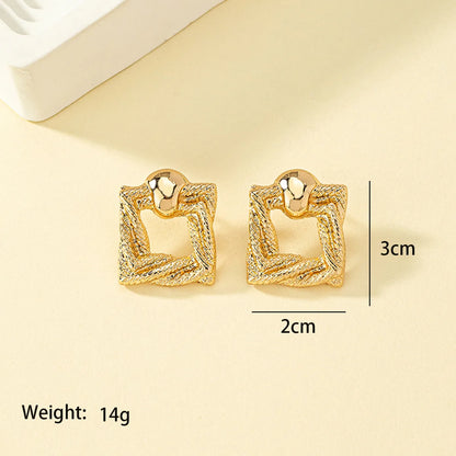 Wholesale Jewelry 1 Pair Retro Square Alloy Ear Studs