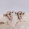 Wholesale Jewelry 1 Pair Retro Star Heart Shape Cattle Wood Ear Studs