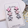 Wholesale Jewelry 1 Pair Retro Star Heart Shape Cattle Wood Ear Studs