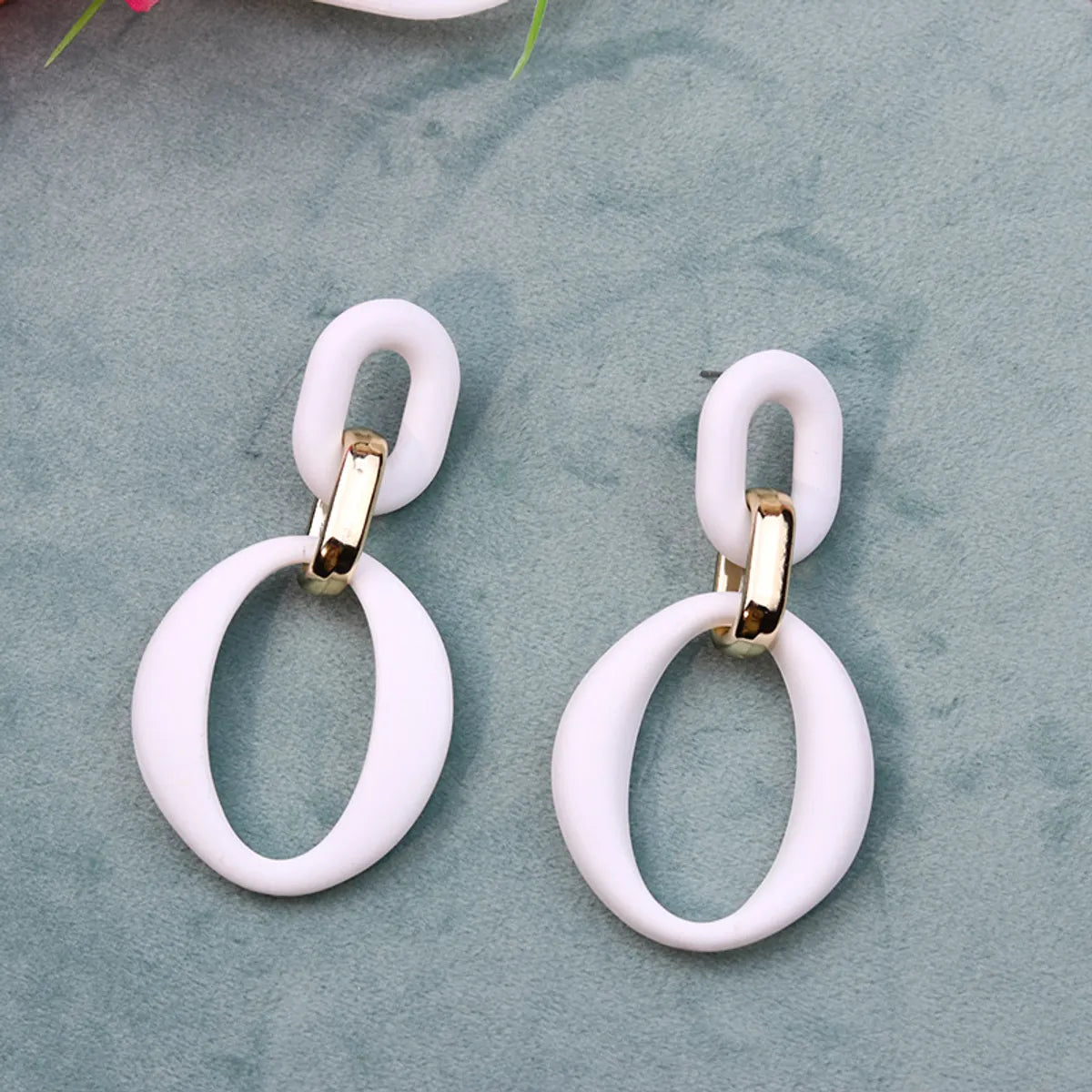 Wholesale Jewelry 1 Pair Simple Style Geometric Arylic Earrings