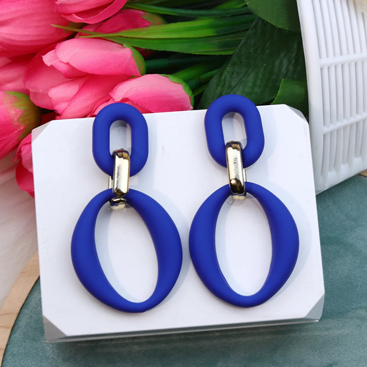 Wholesale Jewelry 1 Pair Simple Style Geometric Arylic Earrings