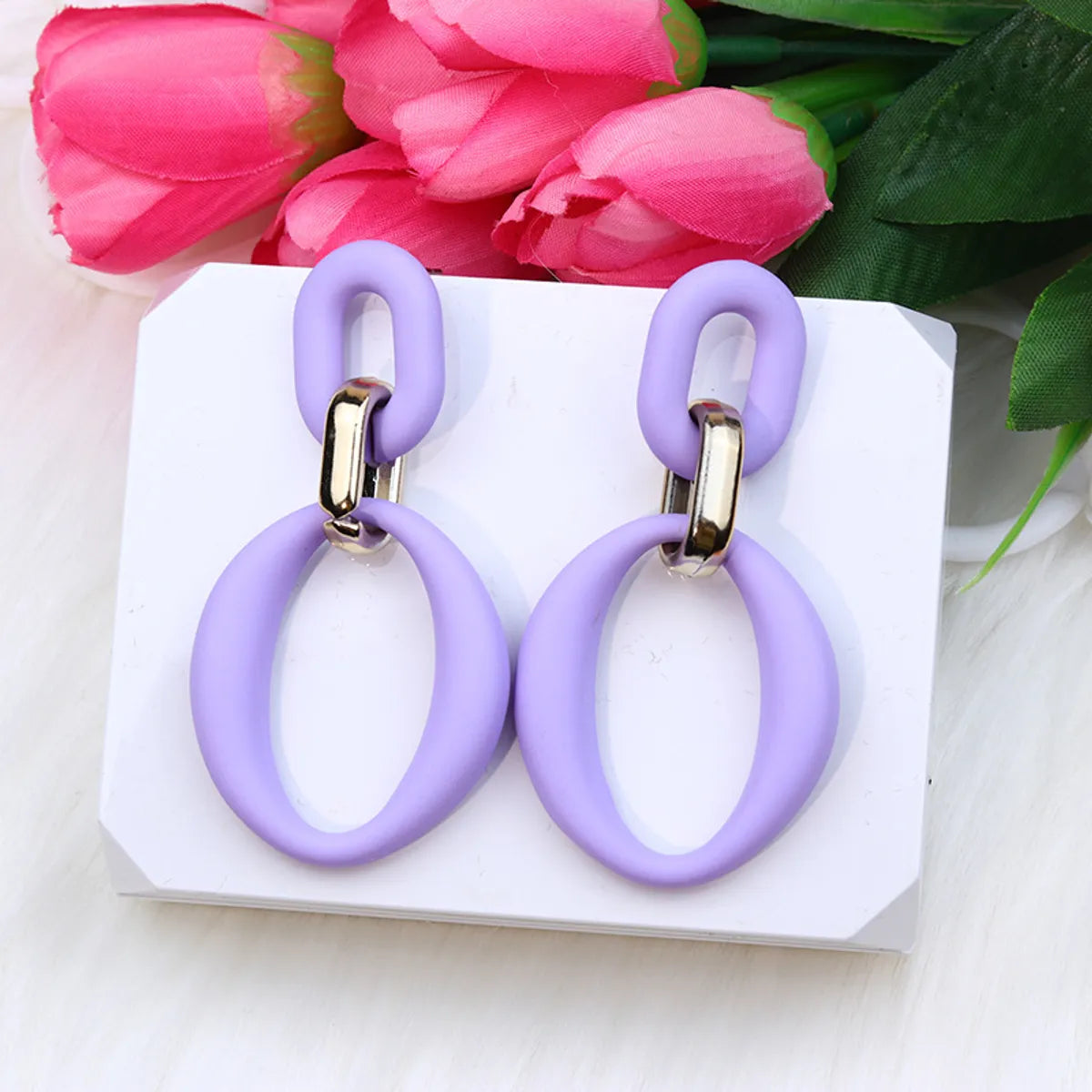 Wholesale Jewelry 1 Pair Simple Style Geometric Arylic Earrings