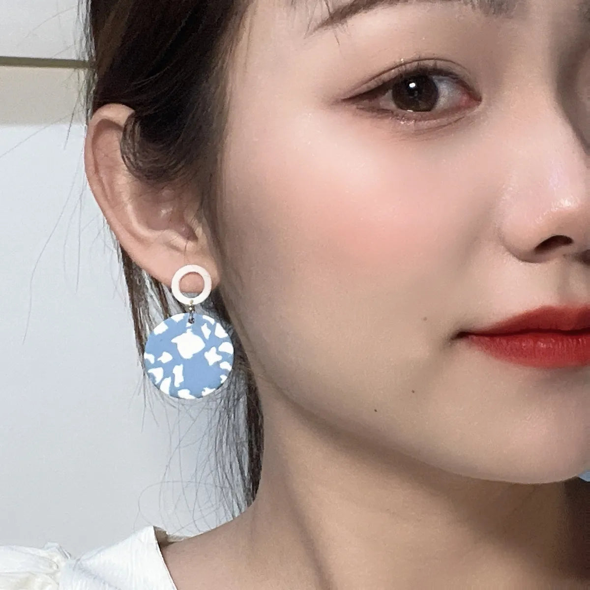 Wholesale Jewelry 1 Pair Simple Style Round Color Block Soft Clay Drop Earrings