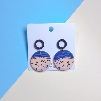 Wholesale Jewelry 1 Pair Simple Style Round Color Block Soft Clay Drop Earrings