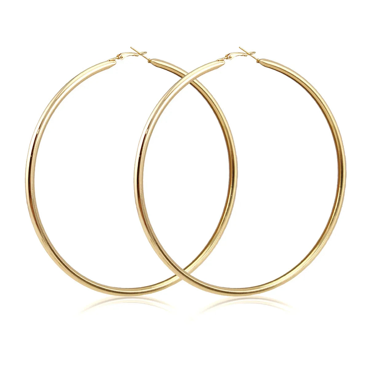 Wholesale Jewelry 1 Pair Simple Style Solid Color Alloy Hoop Earrings