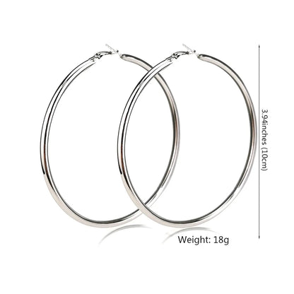 Wholesale Jewelry 1 Pair Simple Style Solid Color Alloy Hoop Earrings