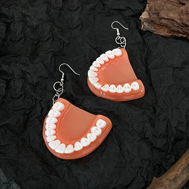 Wholesale Jewelry 1 Pair Simple Style Teeth Plastic Resin Drop Earrings