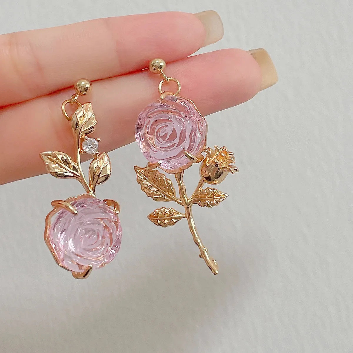 Wholesale Jewelry 1 Pair Sweet Flower Alloy Drop Earrings