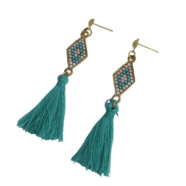 Wholesale Jewelry 1 Pair Vacation Tassel Alloy Drop Earrings