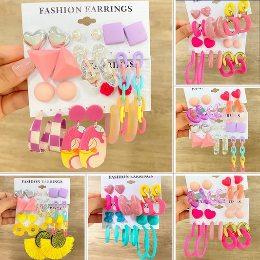 Wholesale Jewelry 5 Piece Set Ins Style Cartoon Style Bear Heart Shape Alloy Earrings