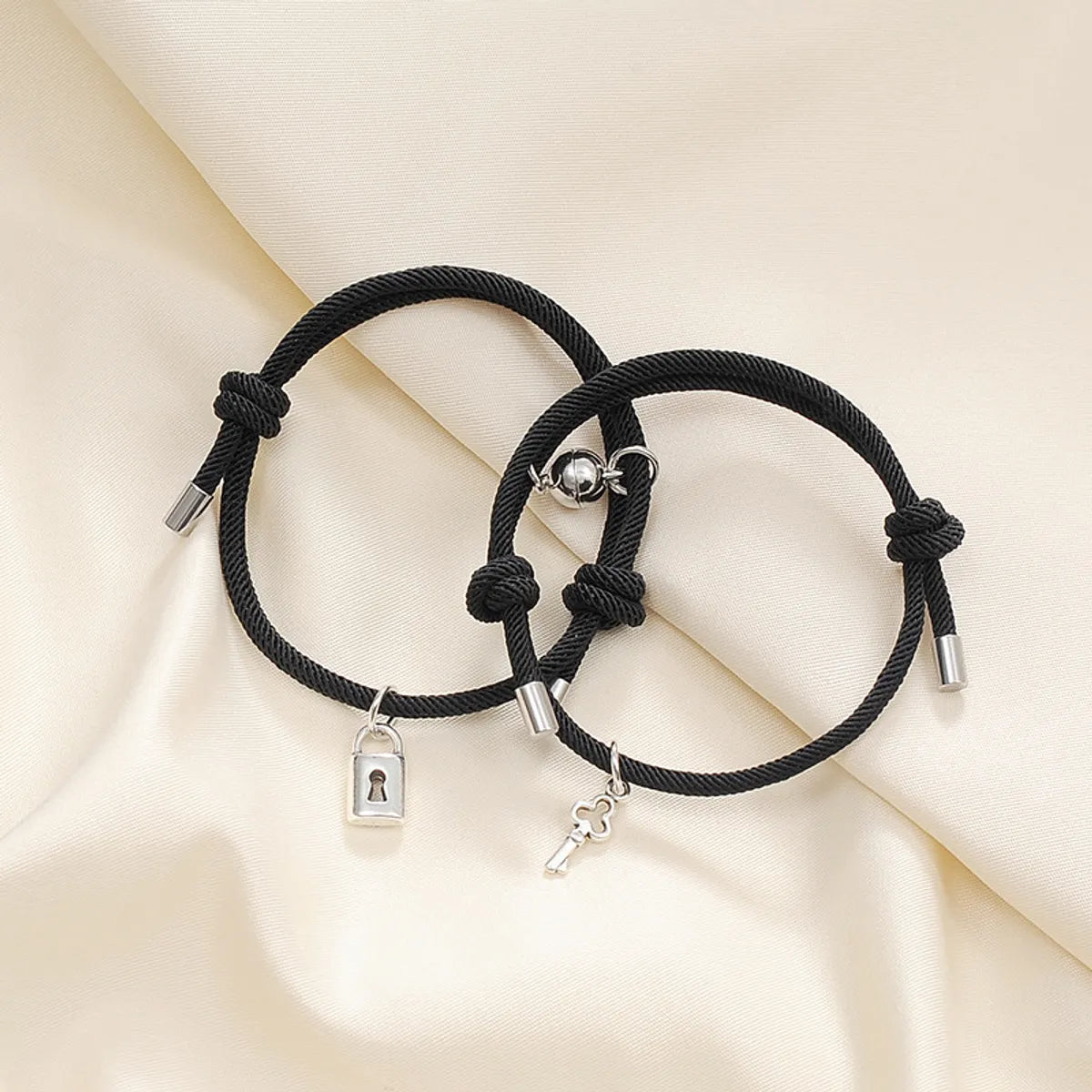 Simple Style Geometric Alloy Plating No Inlaid Couple Bracelets