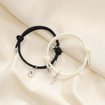 Simple Style Geometric Alloy Plating No Inlaid Couple Bracelets