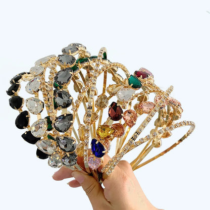 Wholesale Jewelry Baroque Rhinestone Alloy Thin Hollow Hair Band Nihaojewelry