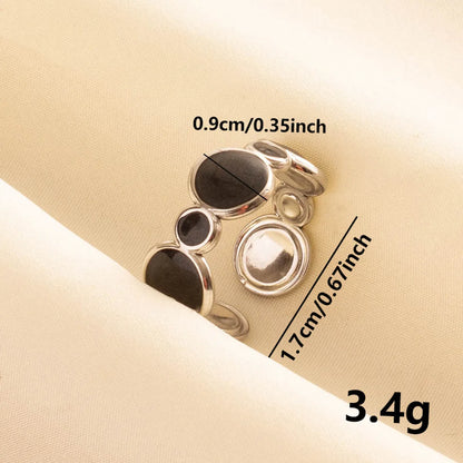 Wholesale Jewelry Basic Classic Style Geometric Round 304 Stainless Steel Polishing Enamel Open Rings