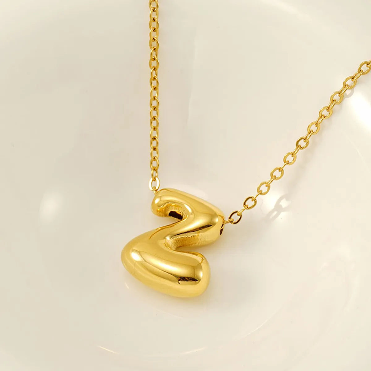 Wholesale Jewelry Basic Classic Style Letter 304 Stainless Steel 18K Gold Plated Plating Pendant Necklace