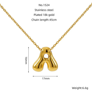 Wholesale Jewelry Basic Classic Style Letter 304 Stainless Steel 18K Gold Plated Plating Pendant Necklace