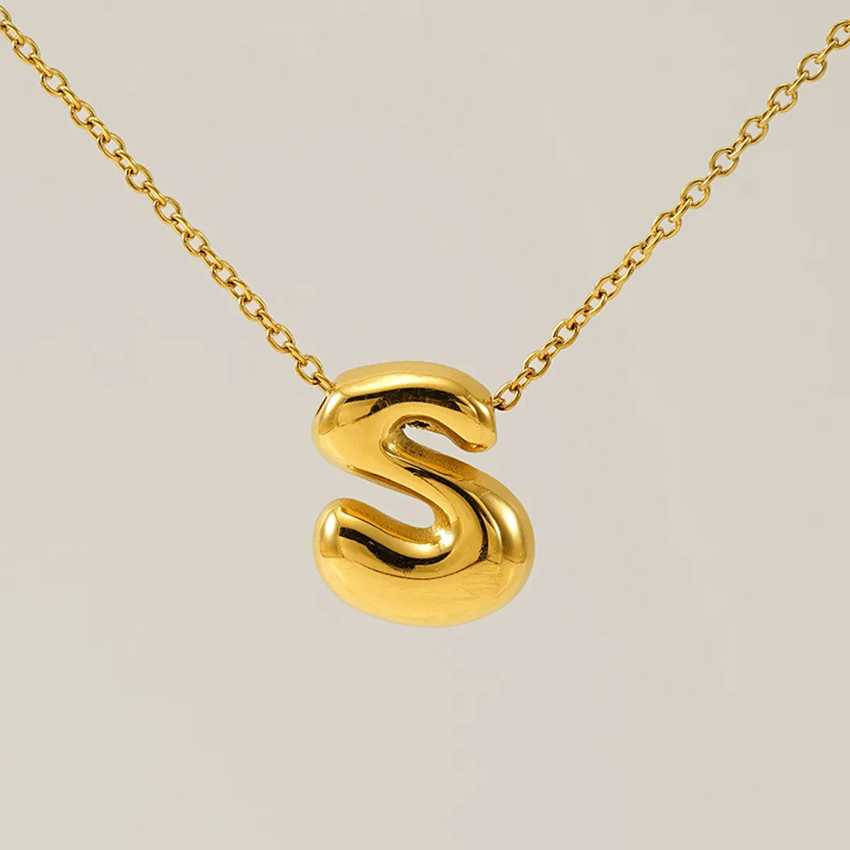 Wholesale Jewelry Basic Classic Style Letter 304 Stainless Steel 18K Gold Plated Plating Pendant Necklace