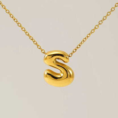 Wholesale Jewelry Basic Classic Style Letter 304 Stainless Steel 18K Gold Plated Plating Pendant Necklace