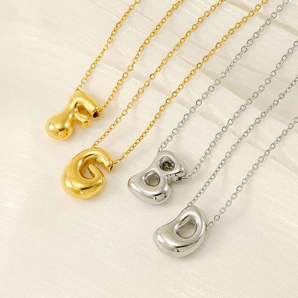 Wholesale Jewelry Basic Classic Style Letter 304 Stainless Steel 18K Gold Plated Plating Pendant Necklace