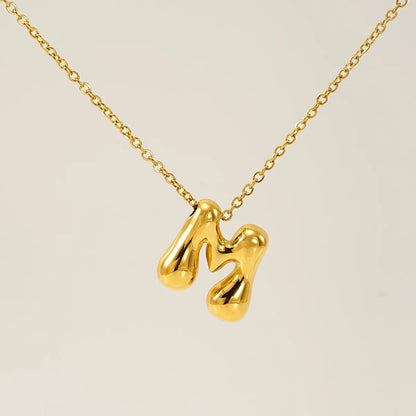 Wholesale Jewelry Basic Classic Style Letter 304 Stainless Steel 18K Gold Plated Plating Pendant Necklace