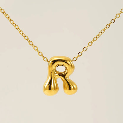 Wholesale Jewelry Basic Classic Style Letter 304 Stainless Steel 18K Gold Plated Plating Pendant Necklace