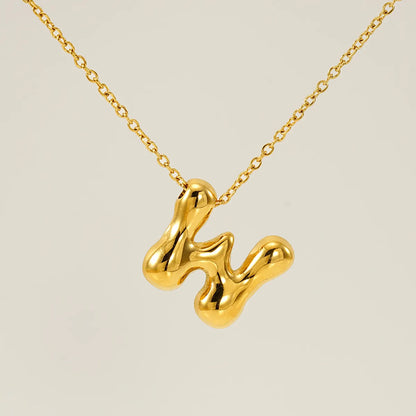 Wholesale Jewelry Basic Classic Style Letter 304 Stainless Steel 18K Gold Plated Plating Pendant Necklace