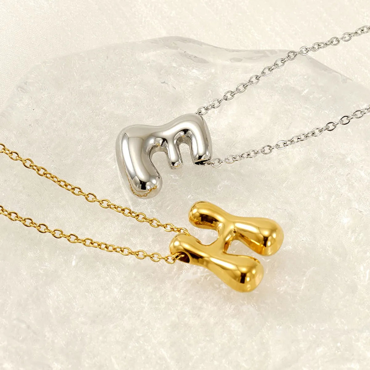 Wholesale Jewelry Basic Classic Style Letter 304 Stainless Steel 18K Gold Plated Plating Pendant Necklace