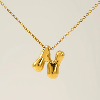 Wholesale Jewelry Basic Classic Style Letter 304 Stainless Steel 18K Gold Plated Plating Pendant Necklace