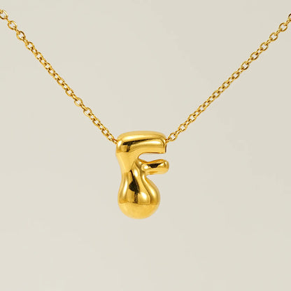 Wholesale Jewelry Basic Classic Style Letter 304 Stainless Steel 18K Gold Plated Plating Pendant Necklace