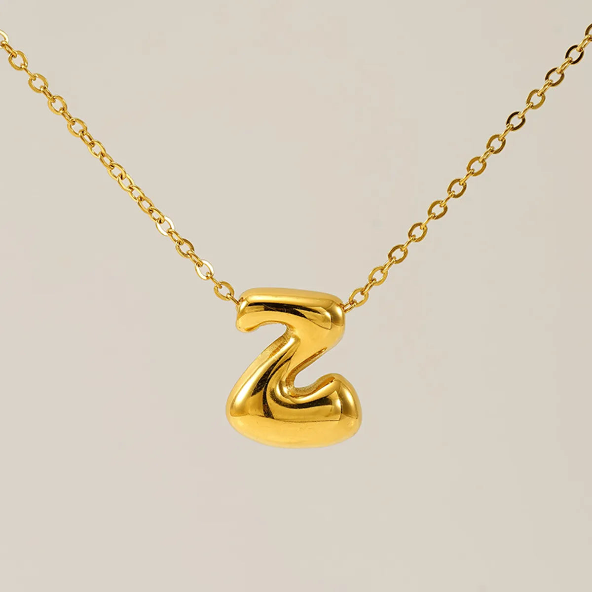 Wholesale Jewelry Basic Classic Style Letter 304 Stainless Steel 18K Gold Plated Plating Pendant Necklace