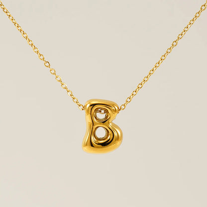 Wholesale Jewelry Basic Classic Style Letter 304 Stainless Steel 18K Gold Plated Plating Pendant Necklace