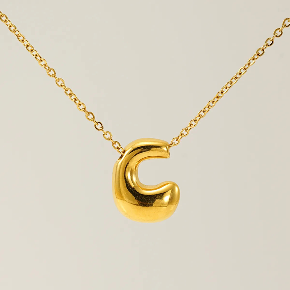 Wholesale Jewelry Basic Classic Style Letter 304 Stainless Steel 18K Gold Plated Plating Pendant Necklace